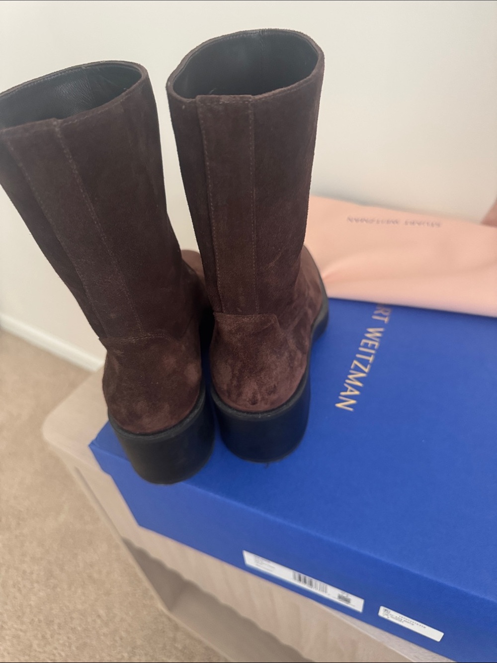 Stuart Weitzman Kaia bootie hickory suede 37.5B - Picture 4 of 8